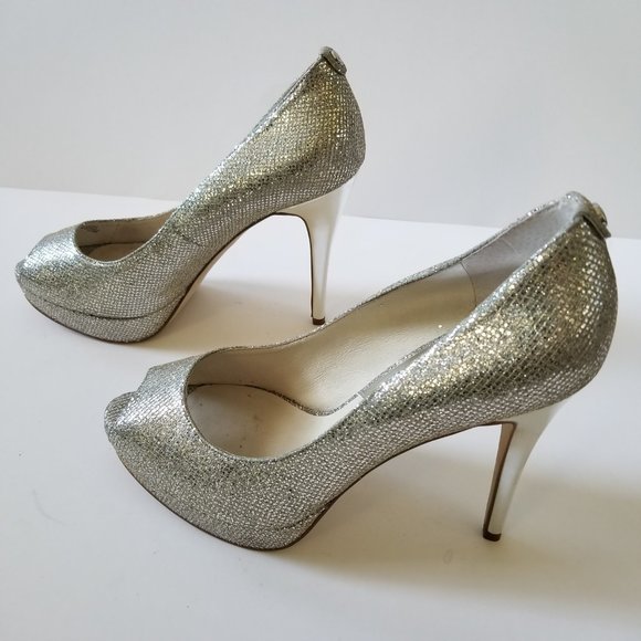 Michael Kors York Platform Silver Glitter Pumps, Heels  (size 8) - Picture 6 of 10
